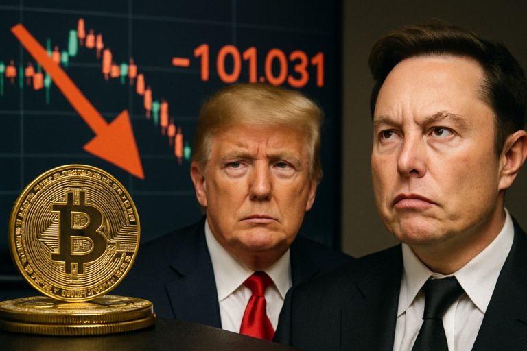 Kryptomarkkinat vuotavat verta, kun Trumpin ja Muskin draama saavuttaa huipentumansa – Bitcoin laskee alle 101 000 dollarin, Tesla syöksyy