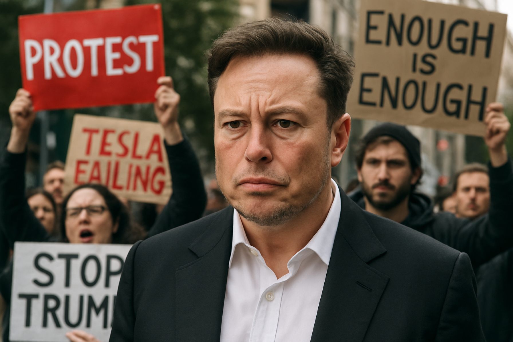 Elon Musk Faces Fierce Backlash: Protests Surge as Tesla Sales Plunge and Feud with Trump Escalates